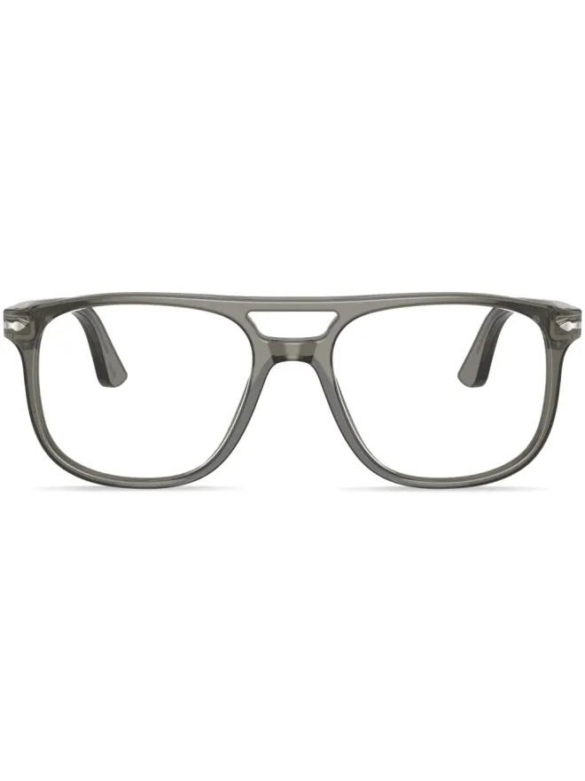 Persol Persol グレタ スクエアフレーム眼鏡 (グレー)の商品画像