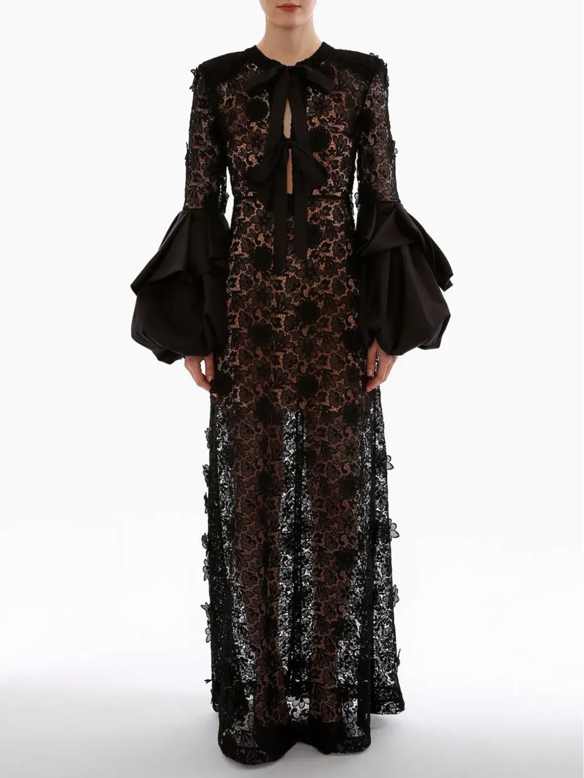 Huishan Zhang Jayma Gown Black Lace - 画像3