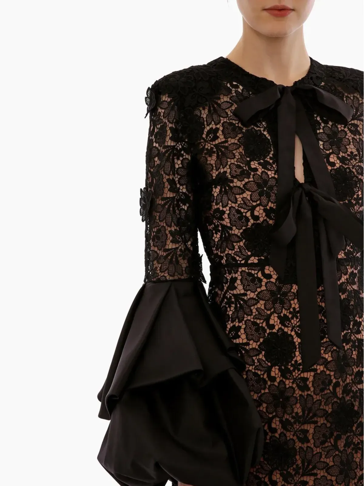 Huishan Zhang Jayma Gown Black Lace - 画像4
