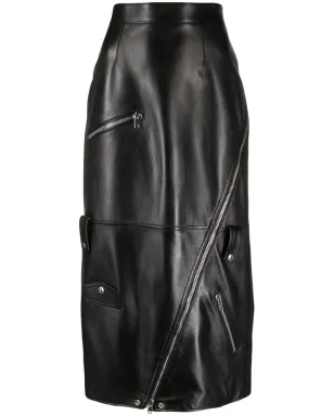 Alexander McQueen 高腰ポリッシュ仕上げスカート - サムネイル1