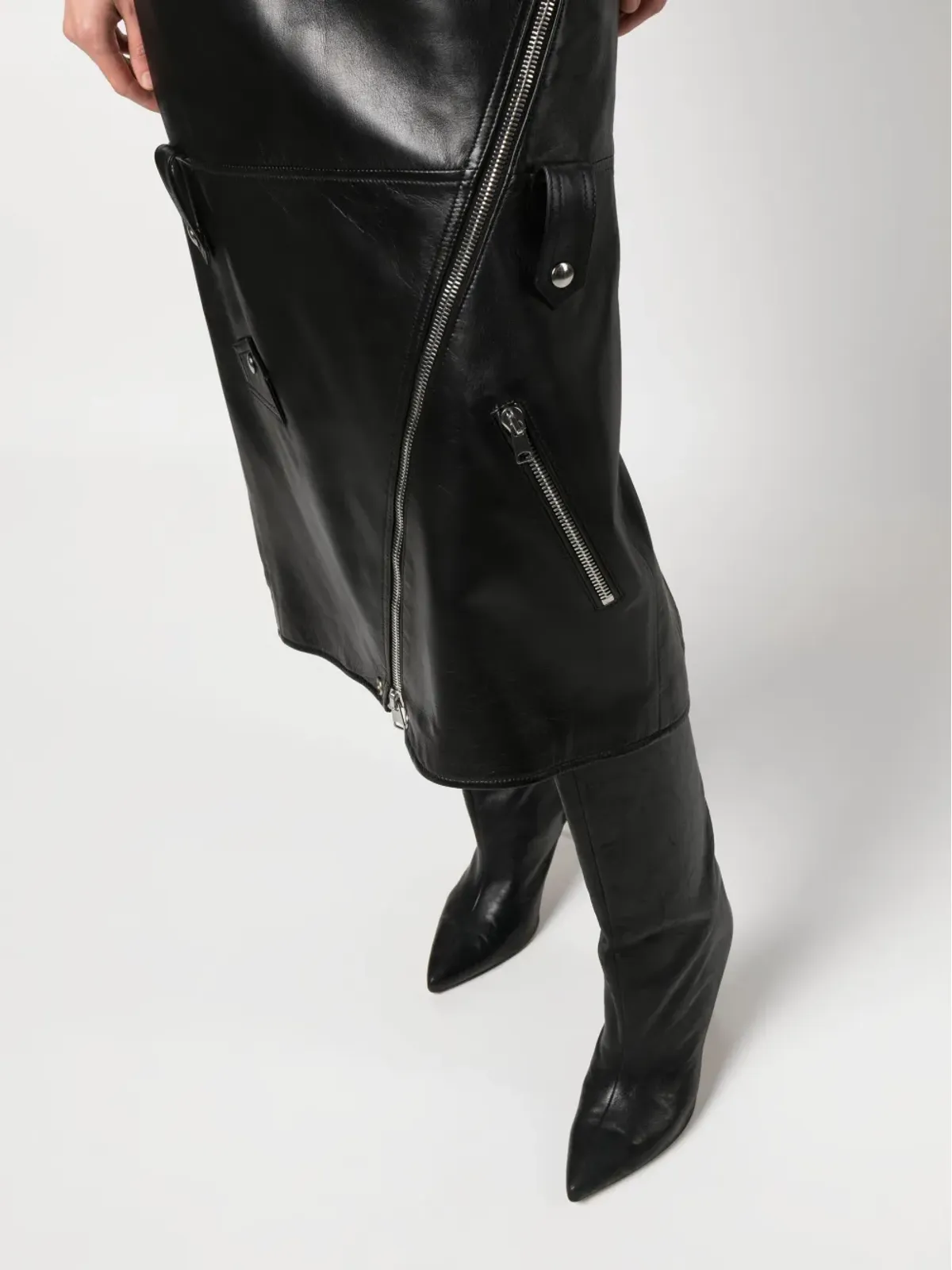 Alexander McQueen 高腰ポリッシュ仕上げスカート - 画像5