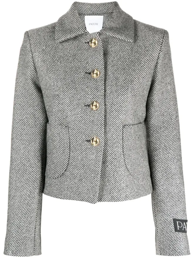 Patou Patou テクスチャード ヴァージンウール ショートジャケット - Greyの商品画像
