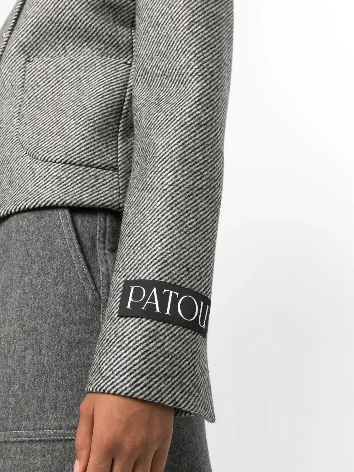 Patou テクスチャード ヴァージンウール ショートジャケット - Grey - 画像5