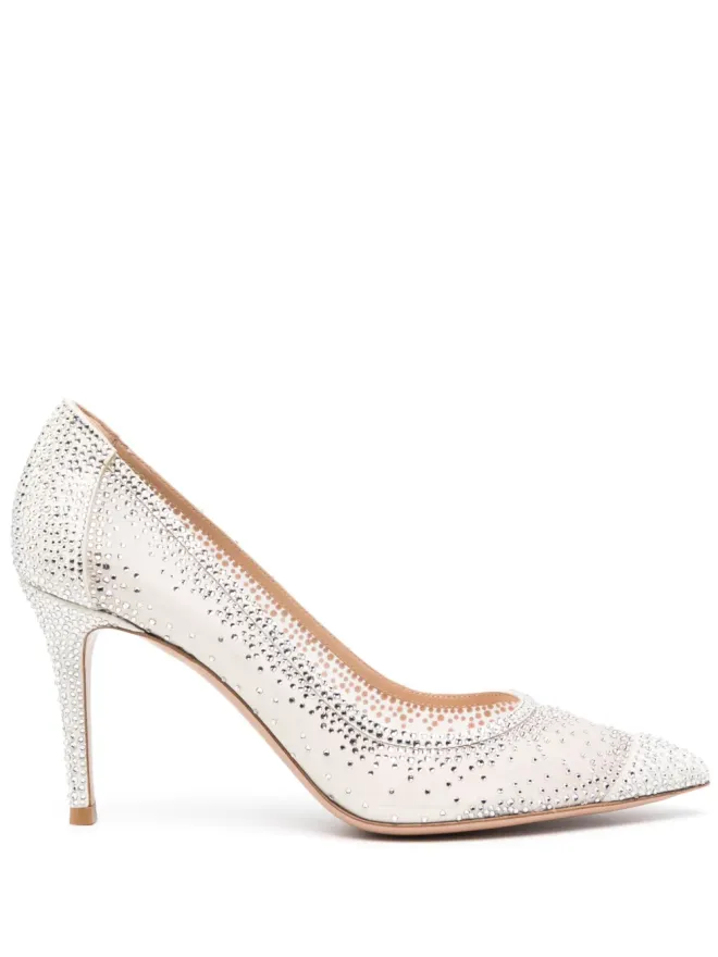 Gianvito Rossi Gianvito Rossi ラニア 85mm ラインストーン パンプス - Whiteの商品画像