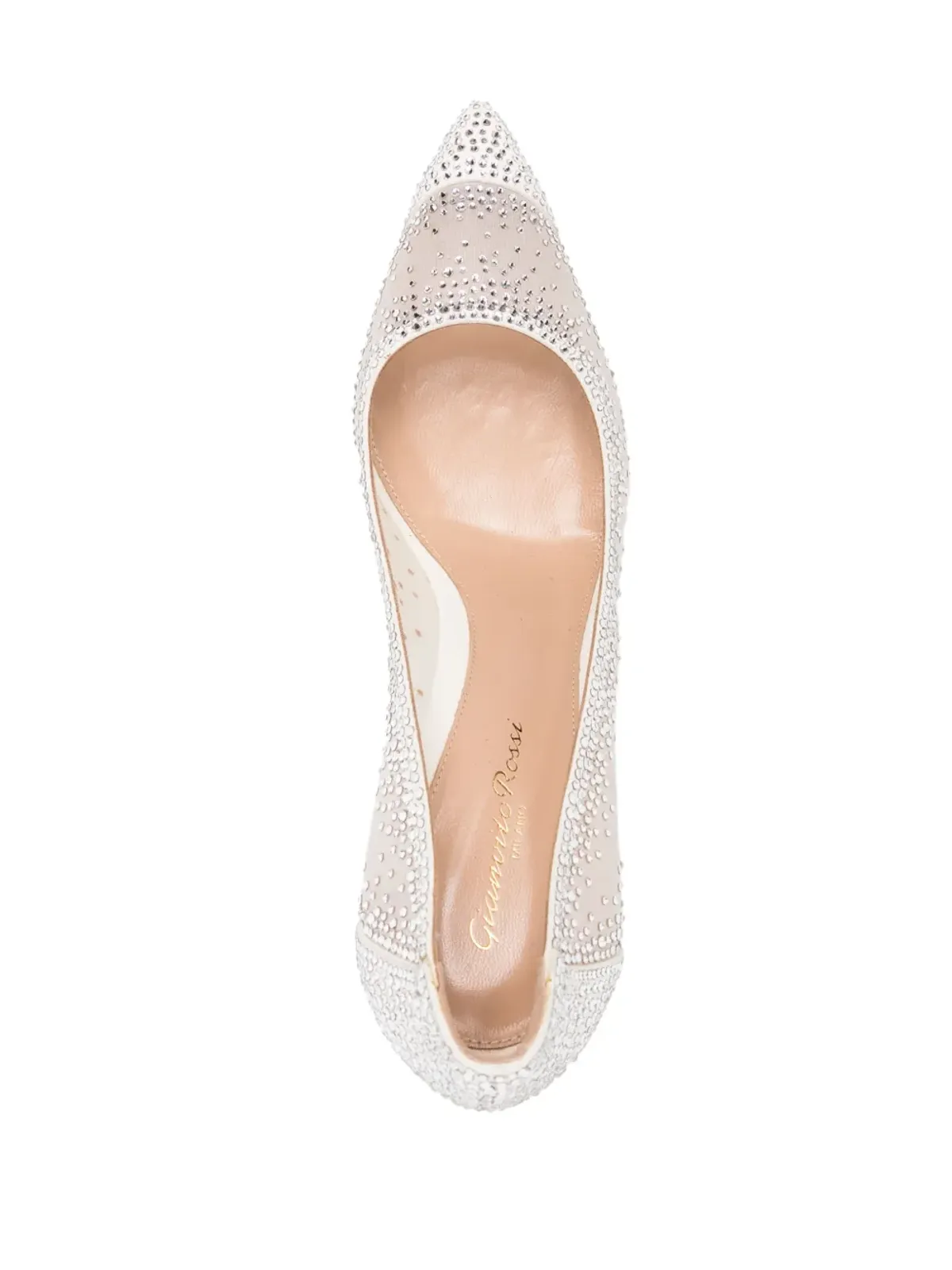 Gianvito Rossi ラニア 85mm ラインストーン パンプス - White - 画像4