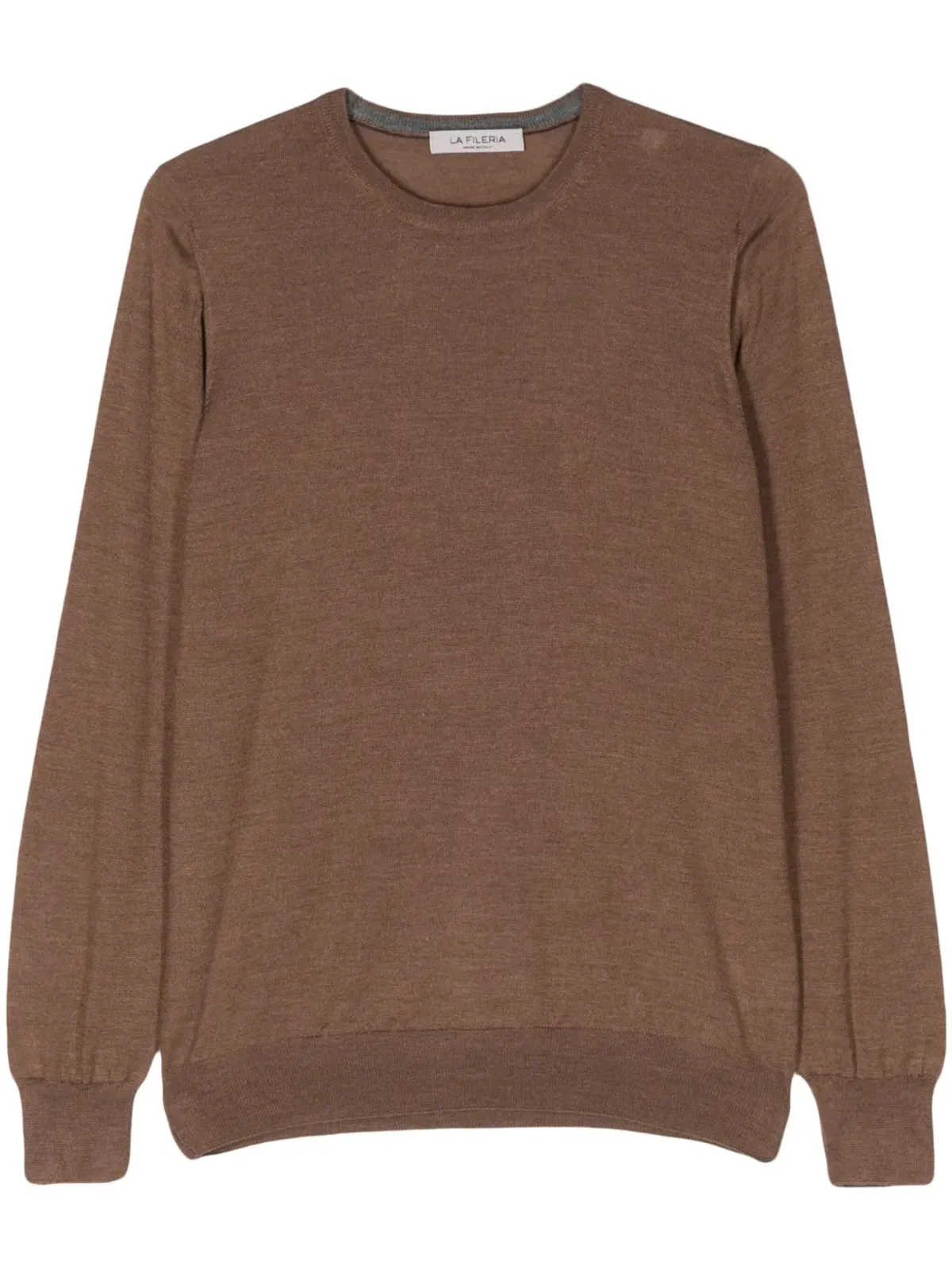 Fileria fine-knit brushed jumper - Brown - 画像1