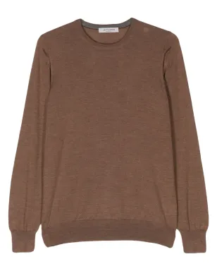 Fileria fine-knit brushed jumper - Brown - サムネイル1