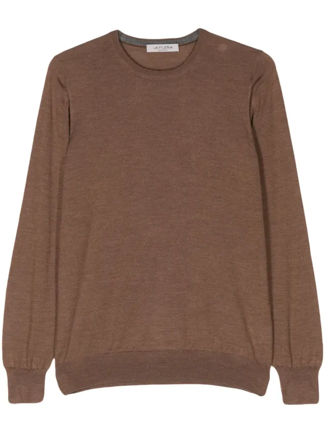 Fileria Fileria fine-knit brushed jumper - Brownの商品画像