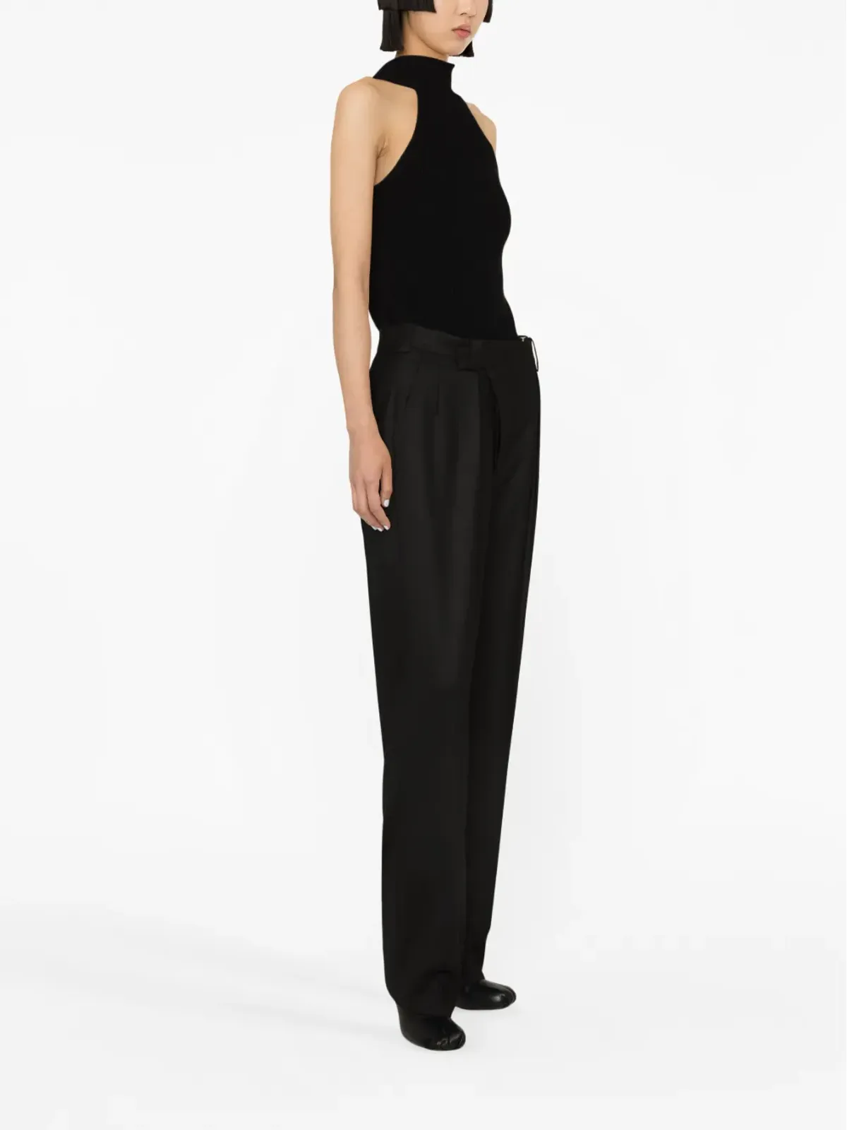 Victoria Beckham プリーツウールラップパンツ - 画像3