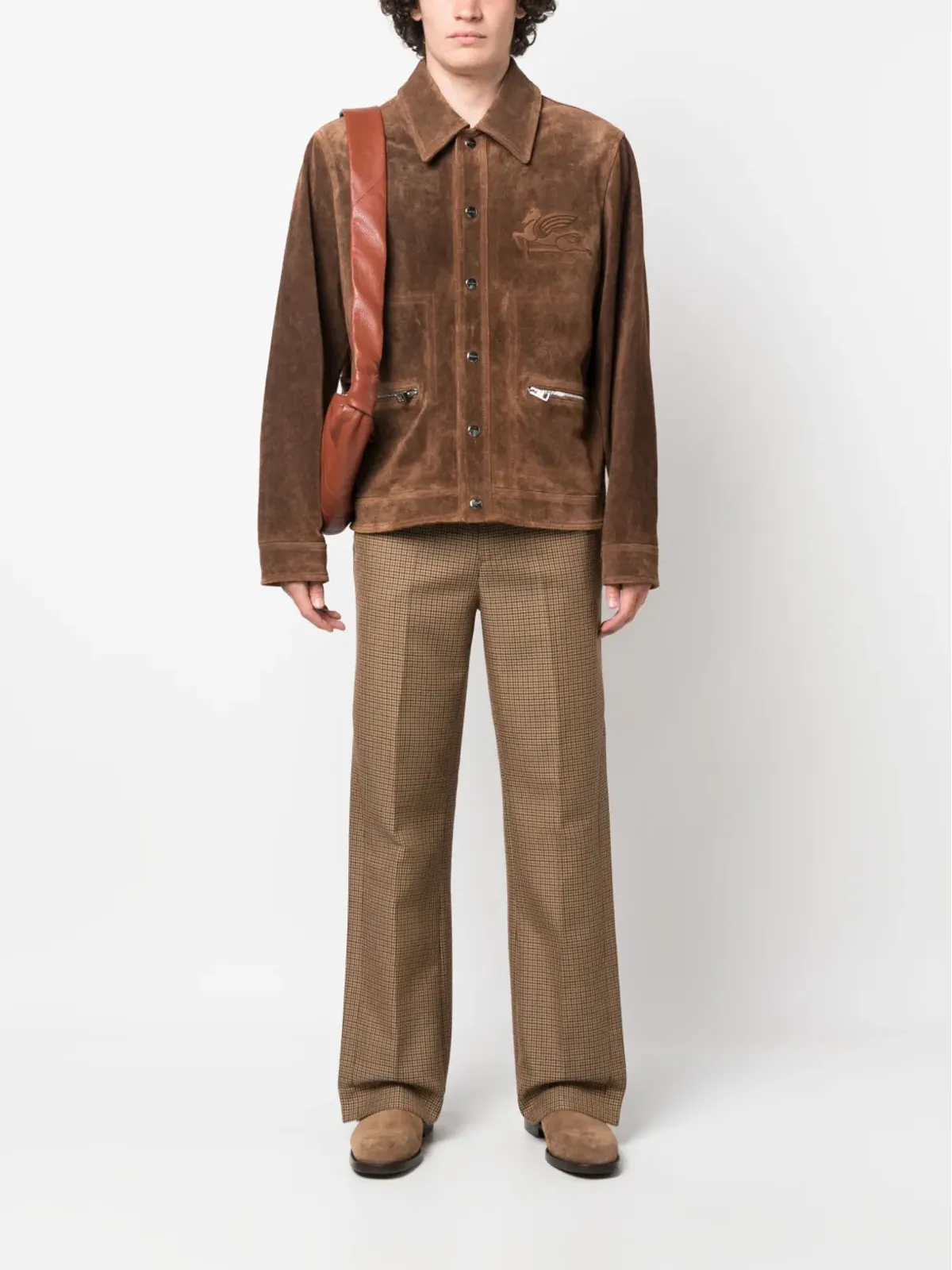 ETRO スエードシャツジャケット ブラウン - 画像2