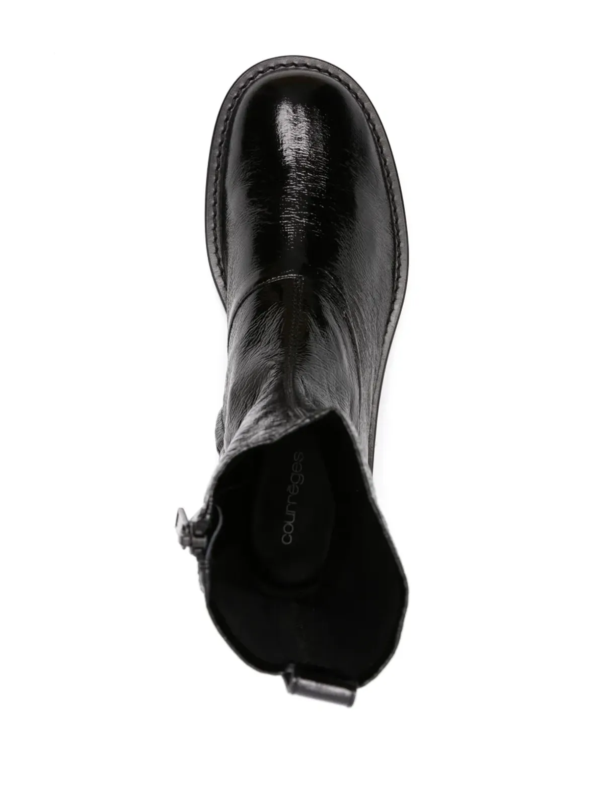 Courrèges ロゴパッチ・ひび割れ風ブーツ - 画像4