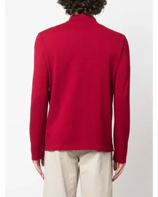 Lacoste ロゴパッチ付き長袖コットンポロシャツ - Red - サムネイル4