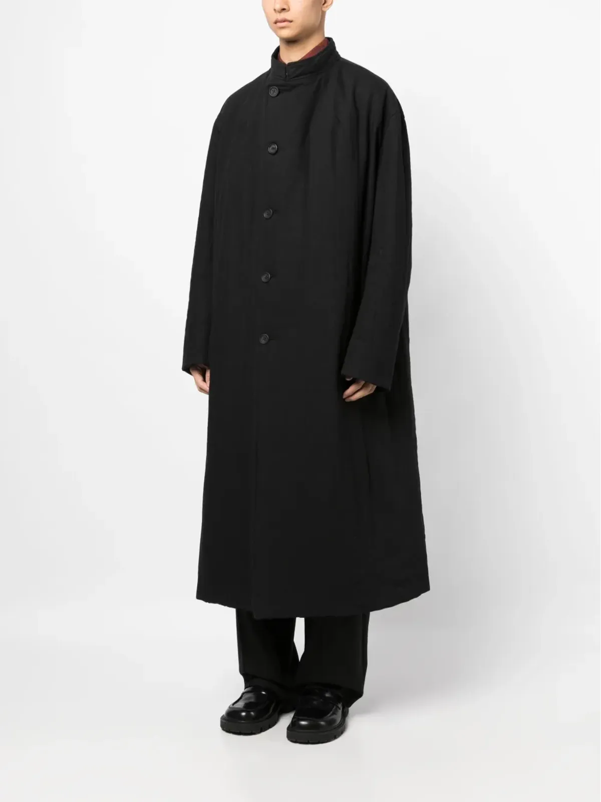 Yohji Yamamoto シングルブレスト ドロップショルダー コート - 画像3