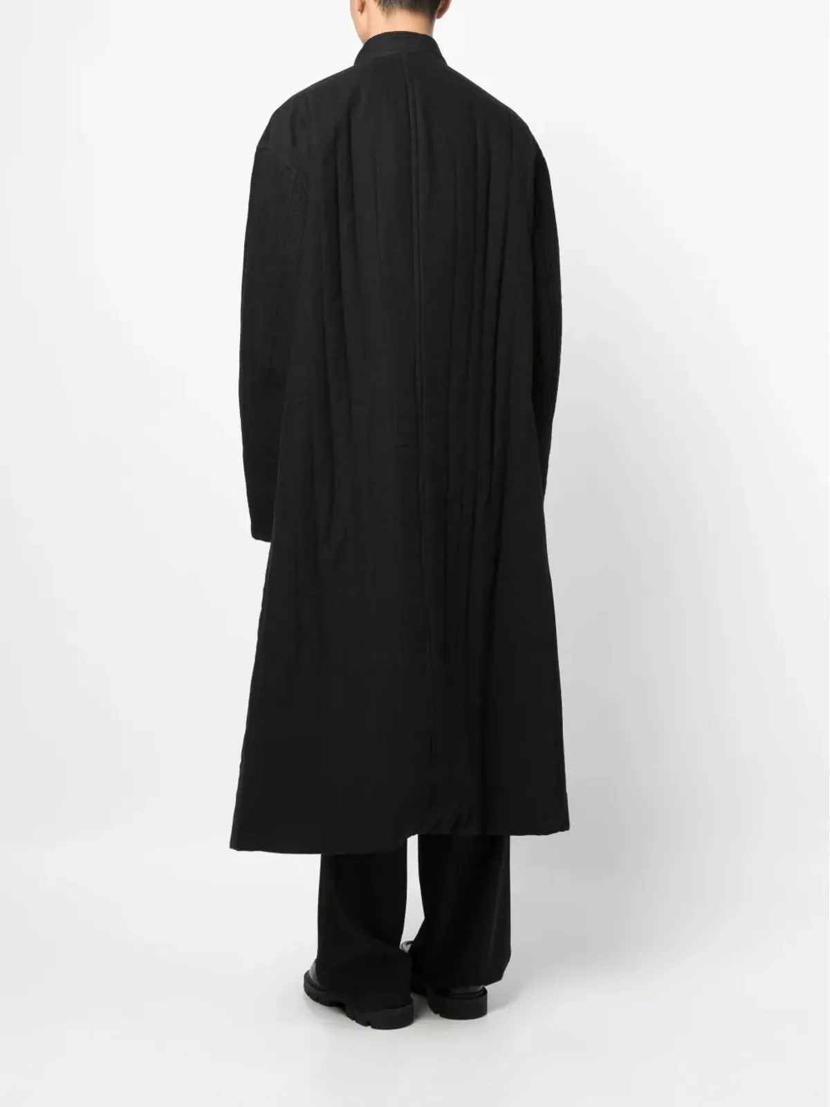 Yohji Yamamoto シングルブレスト ドロップショルダー コート - 画像4