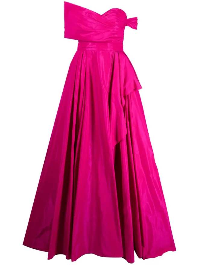Zuhair Murad Zuhair Murad アシンメトリックオフショルダーシルクガウンの商品画像