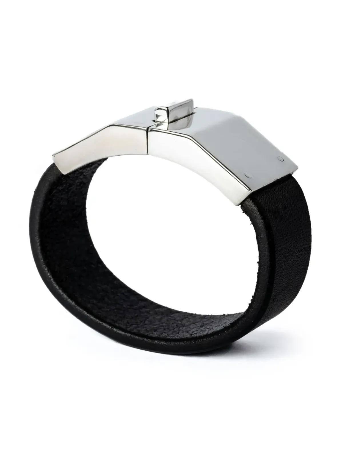 Parts of Four Box Lock leather bracelet - Black - 画像2