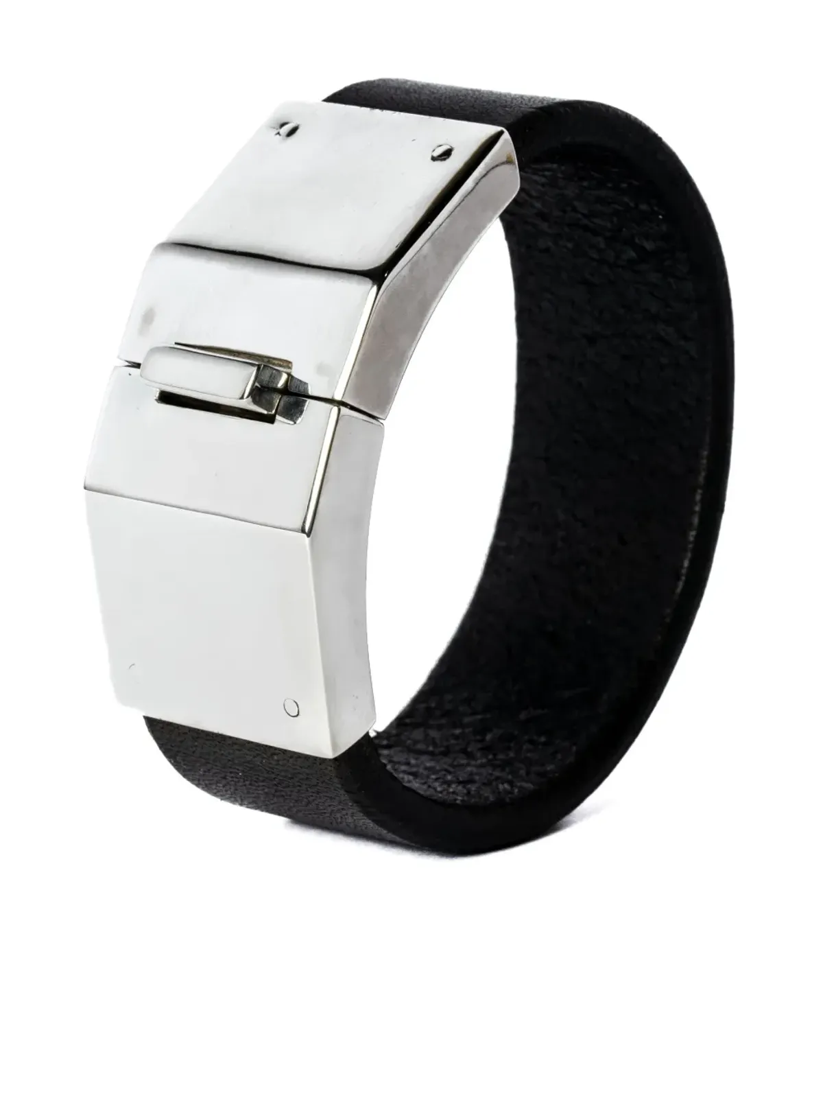 Parts of Four Box Lock leather bracelet - Black - 画像3