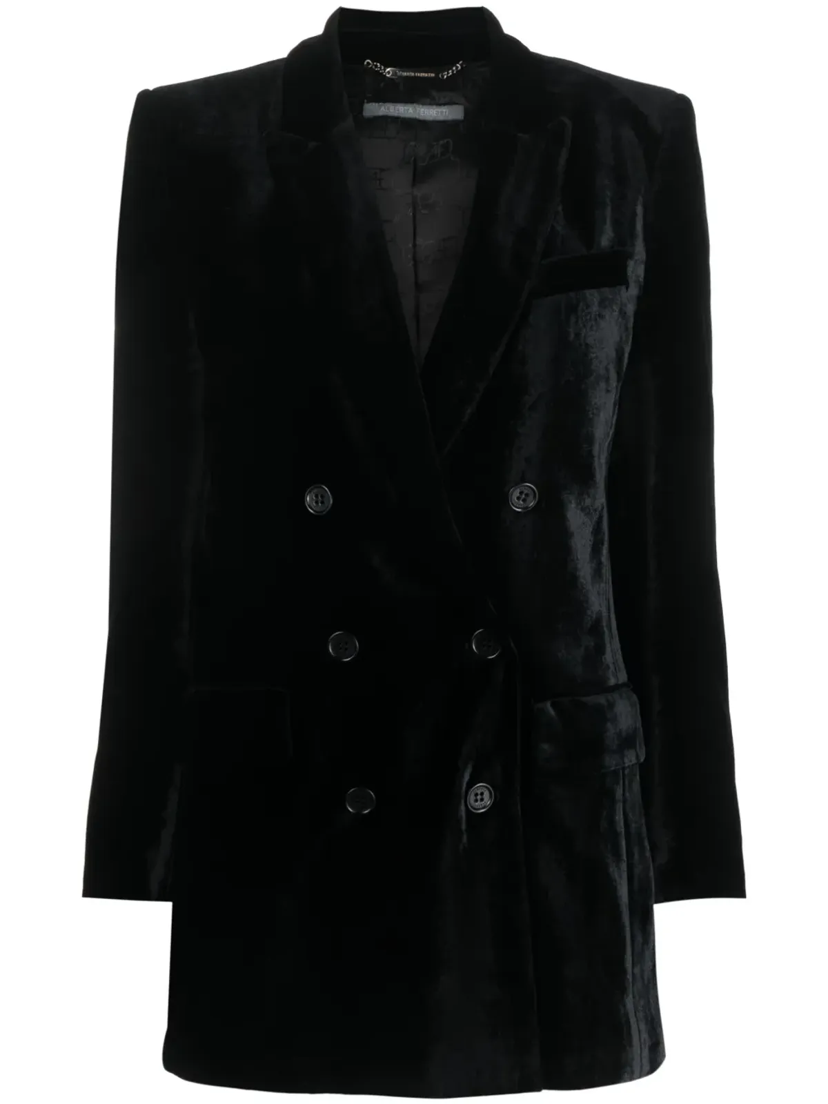 Alberta Ferretti ダブルブレストベルベットブレザー - 画像1