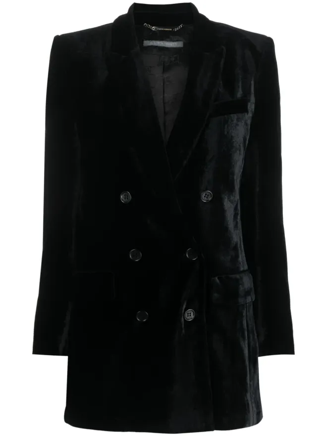 Alberta Ferretti Alberta Ferretti ダブルブレストベルベットブレザーの商品画像