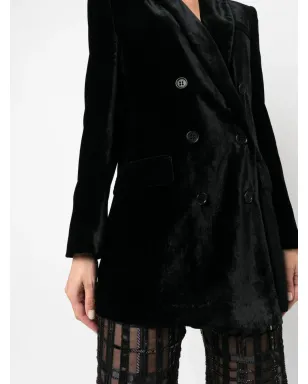 Alberta Ferretti ダブルブレストベルベットブレザー - サムネイル5