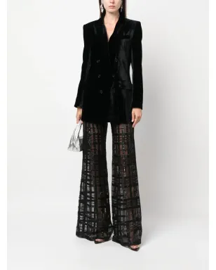 Alberta Ferretti ダブルブレストベルベットブレザー - サムネイル2