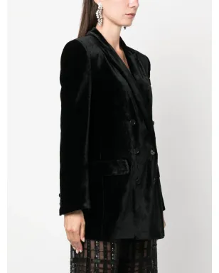Alberta Ferretti ダブルブレストベルベットブレザー - サムネイル3