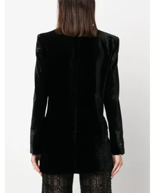 Alberta Ferretti ダブルブレストベルベットブレザー - サムネイル4