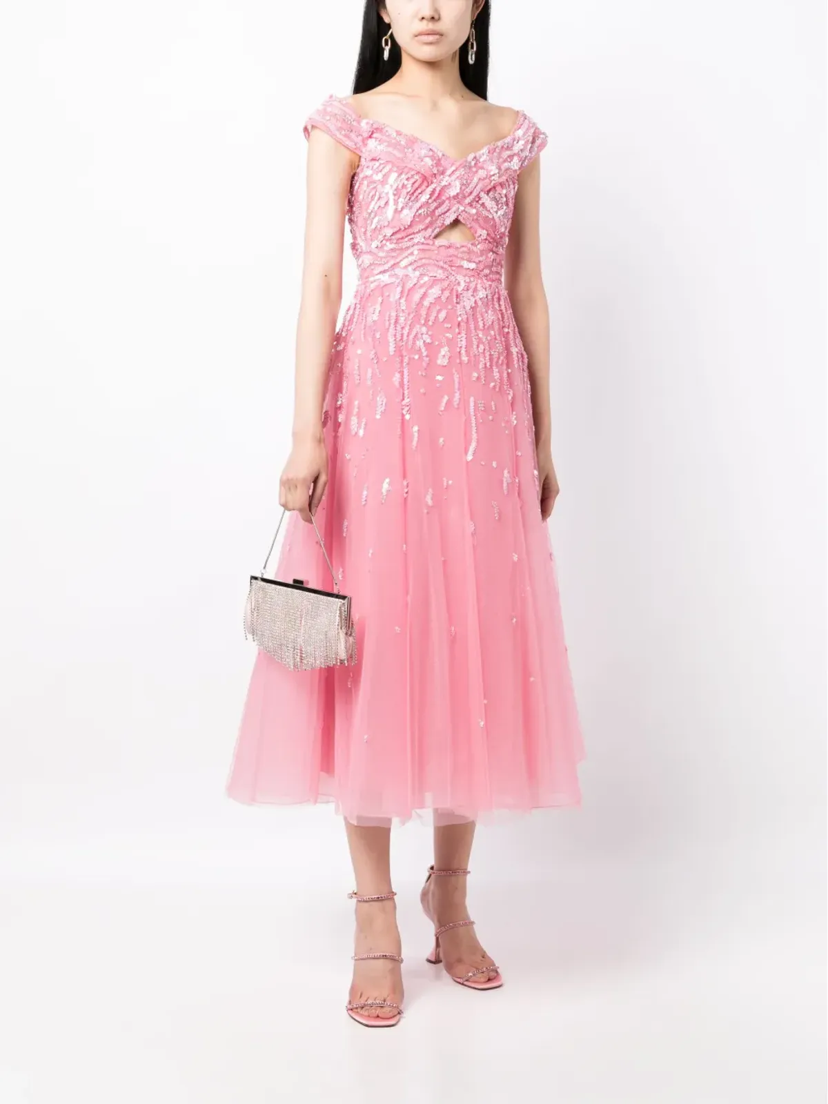 Zuhair Murad off-shoulder embellished gown - Pink - 画像2