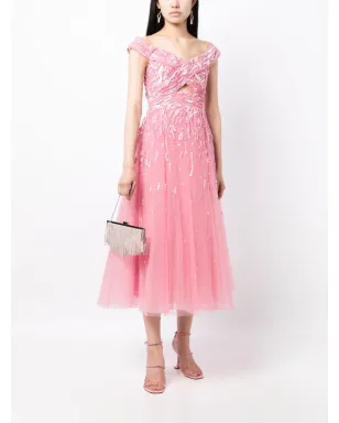 Zuhair Murad off-shoulder embellished gown - Pink - サムネイル2