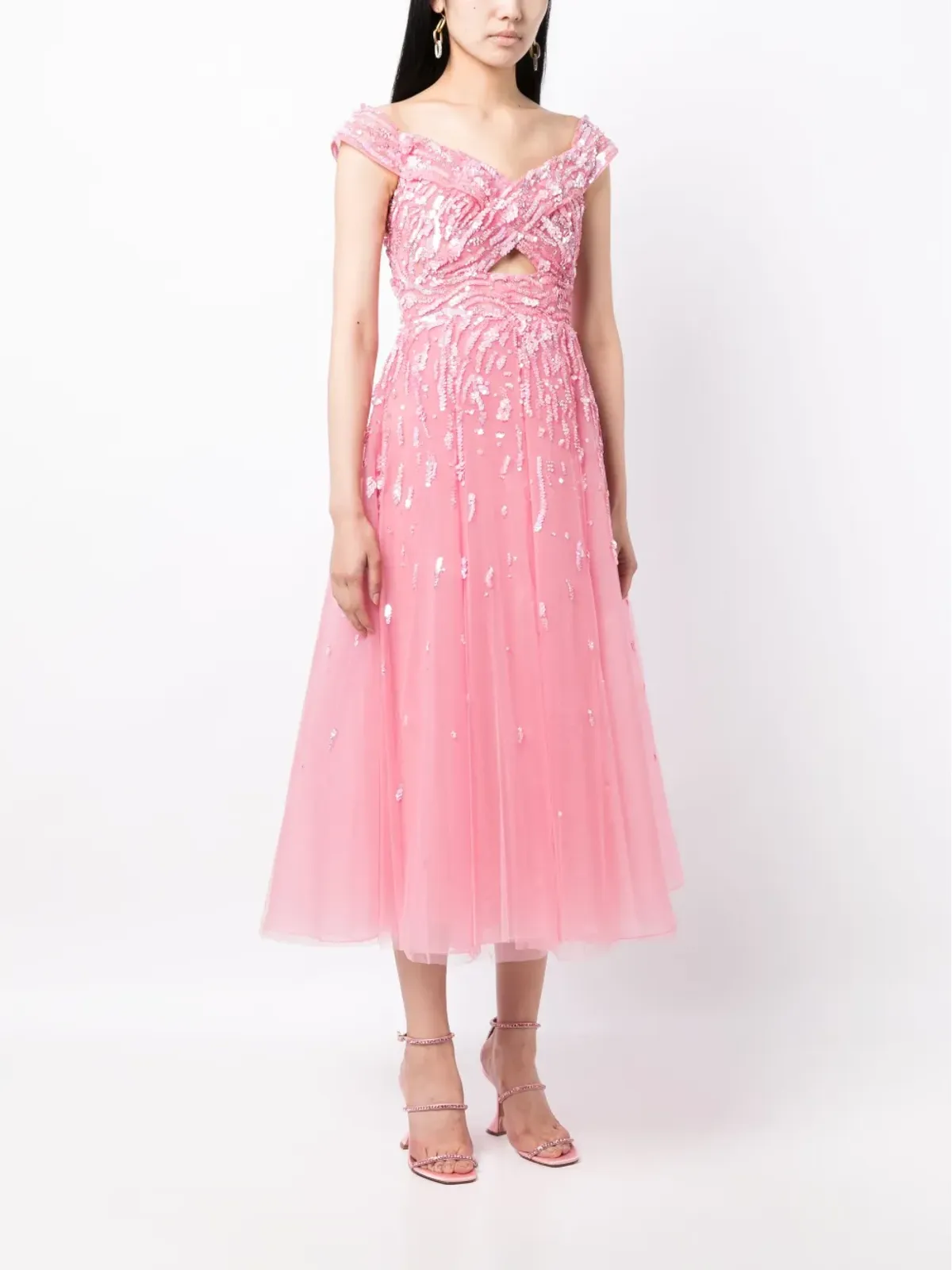 Zuhair Murad off-shoulder embellished gown - Pink - 画像3