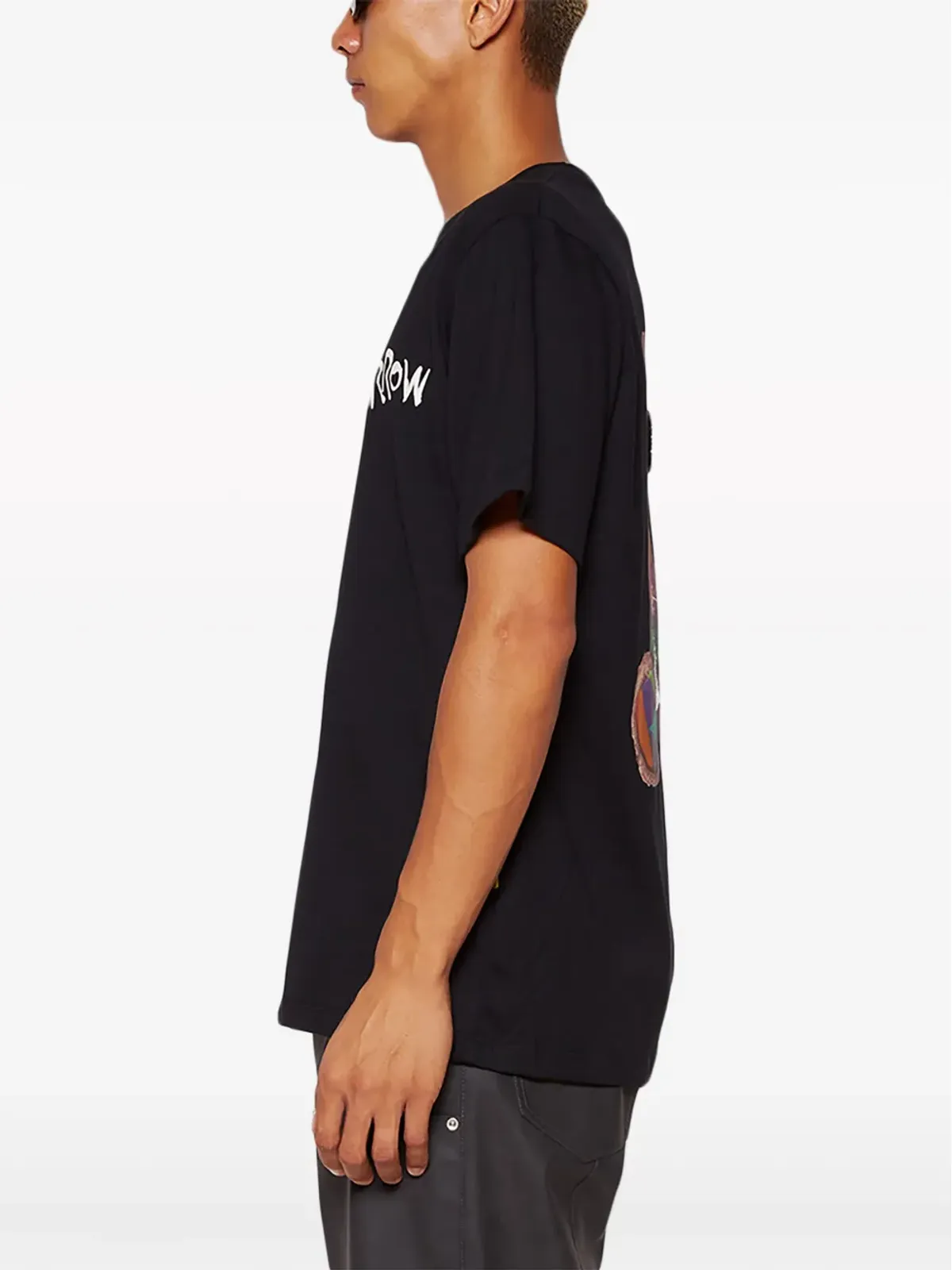 BARROW ロゴプリント コットン Tシャツ ブラック - 画像4