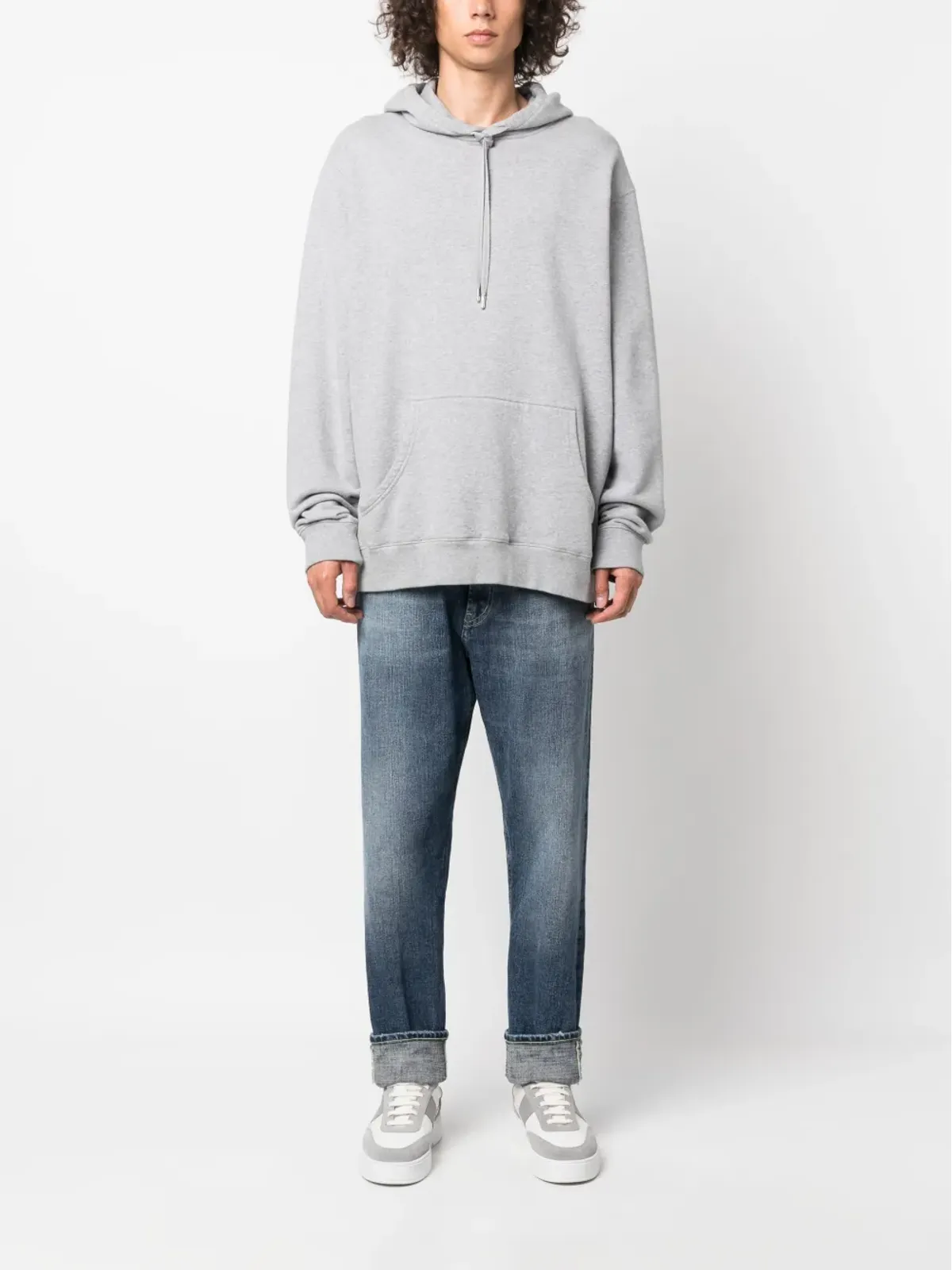 DONDUP ロゴパッチ付きストレートジーンズ - 画像2