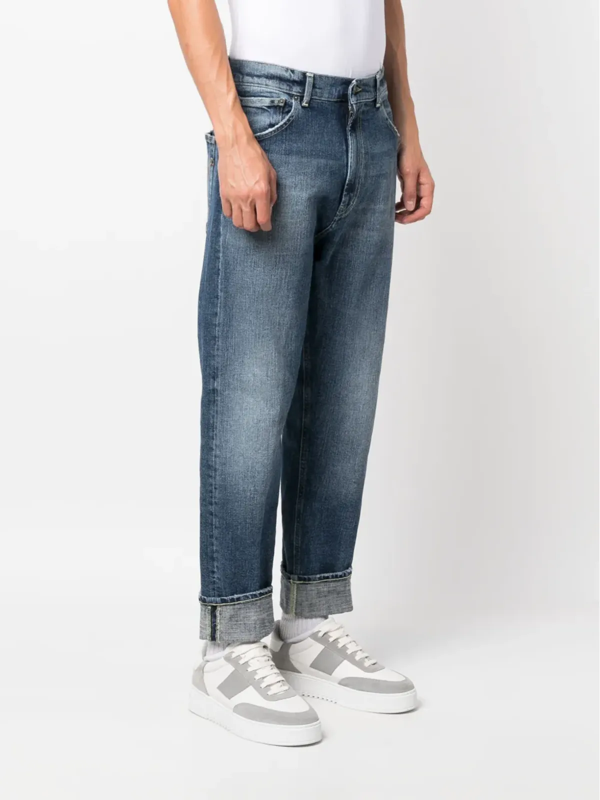 DONDUP ロゴパッチ付きストレートジーンズ - 画像3