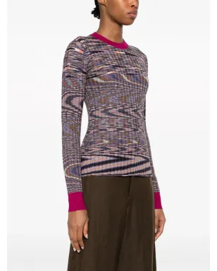 Missoni アブストラクト柄カシミヤ混ニットセーター - パープル - サムネイル3