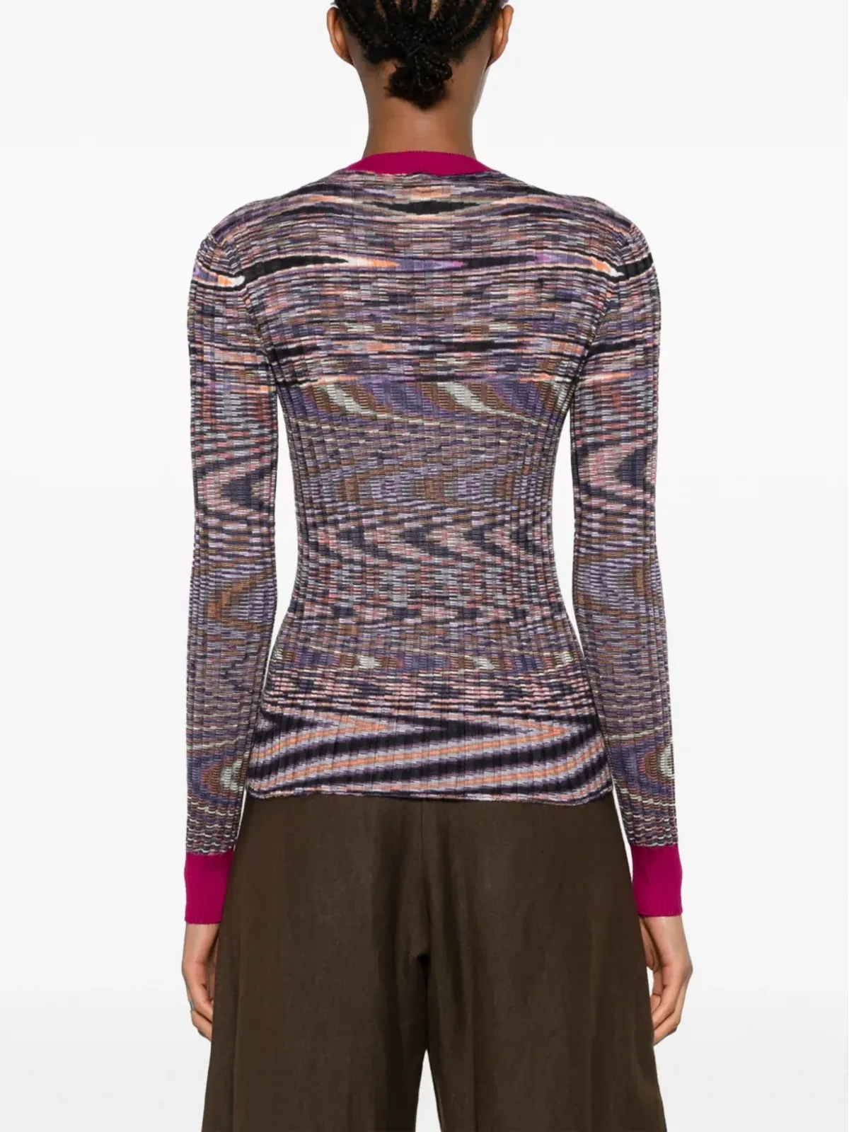 Missoni アブストラクト柄カシミヤ混ニットセーター - パープル - 画像4