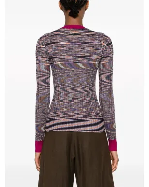 Missoni アブストラクト柄カシミヤ混ニットセーター - パープル - サムネイル4
