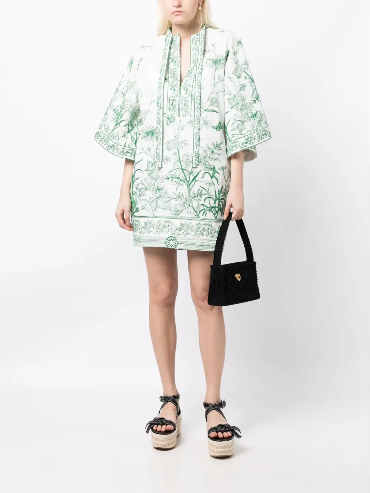 Elie Saab 刺繍入り半袖ドレス - 画像2