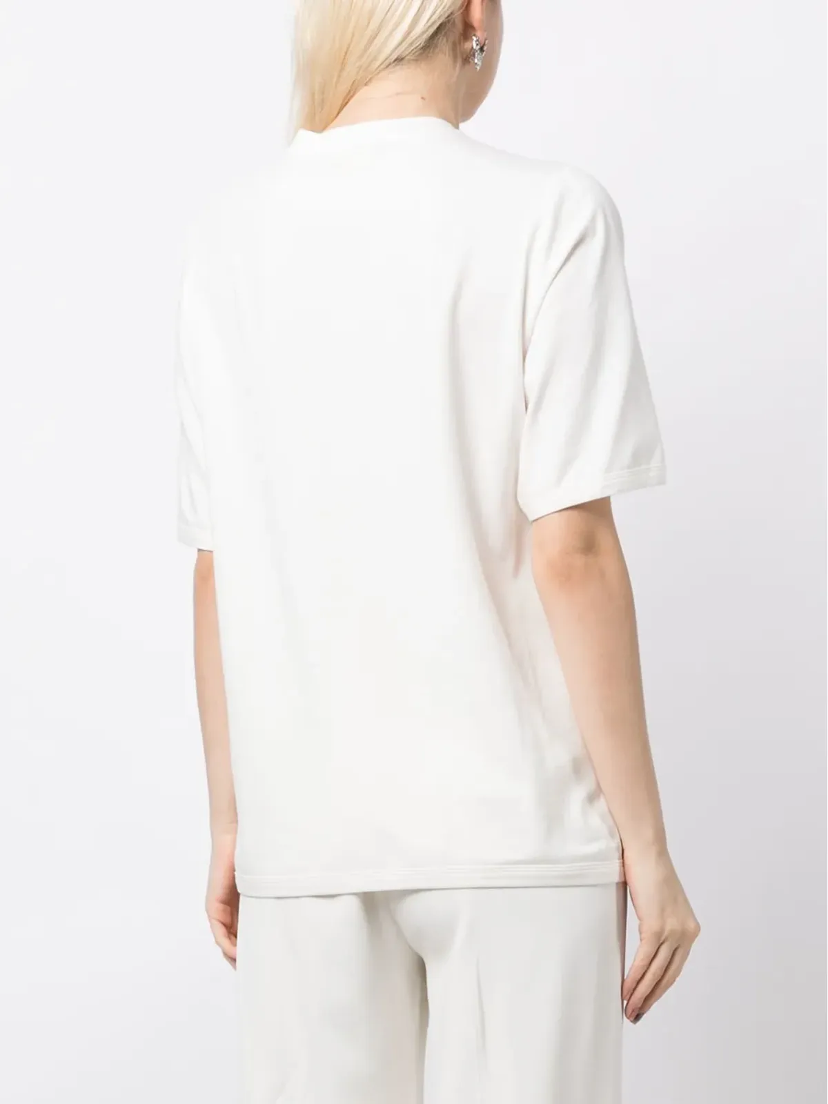 Elie Saab 花柄アップリケ透けTシャツ - 画像4