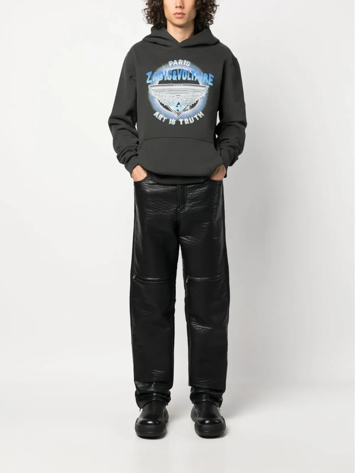 Zadig&Voltaire ロゴプリント オーガニックコットンブレンド フーディー - 画像2