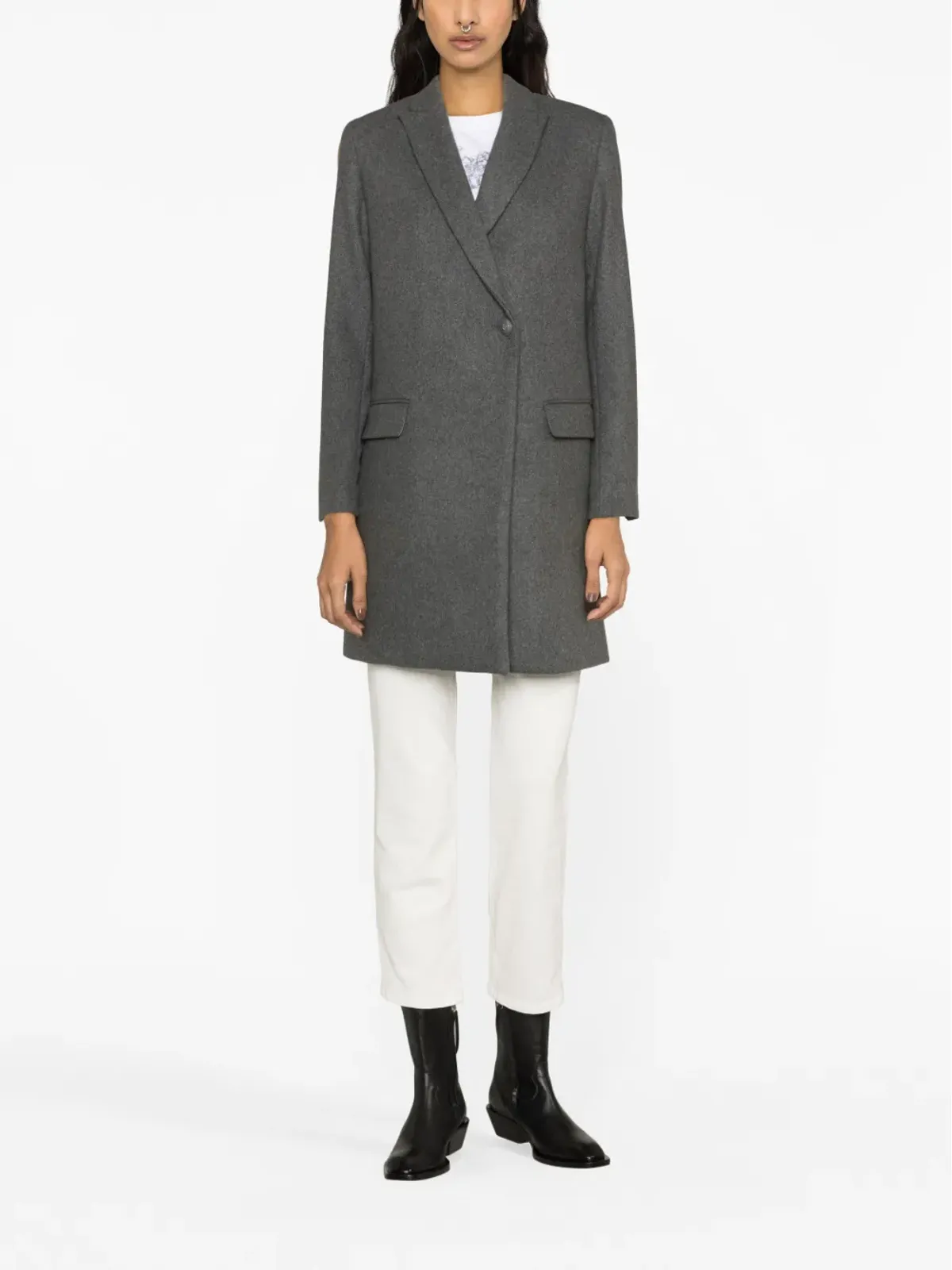 Zadig&Voltaire ダブルブレストコート グレー - 画像2