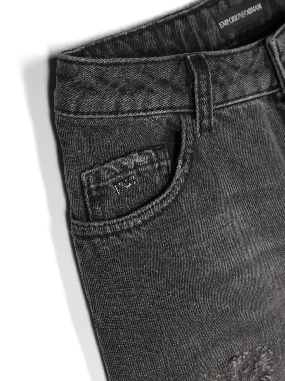 Emporio Armani Kids フェード加工のバッグジーンズ - 画像3