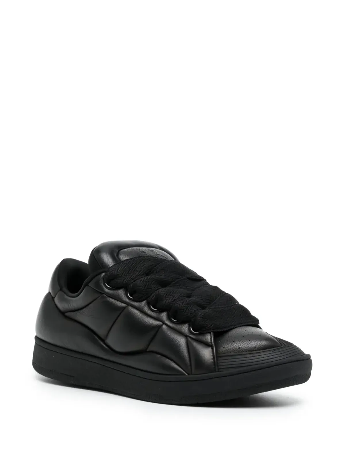 Lanvin カーブ レザー スニーカー ブラック - 画像2
