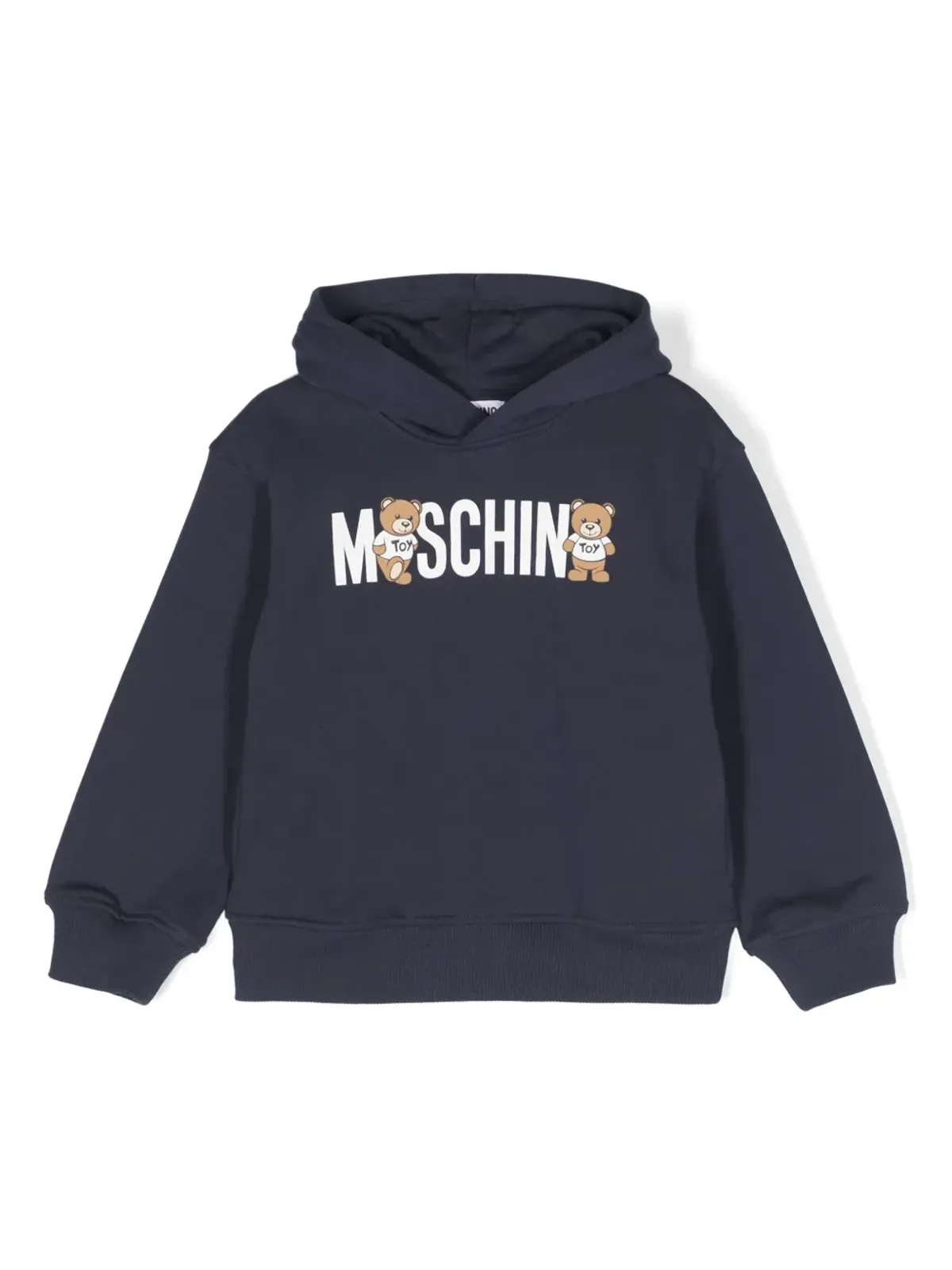 Moschino Kids テディベアモチーフ コットン フード付きパーカー - ブルー - 画像1