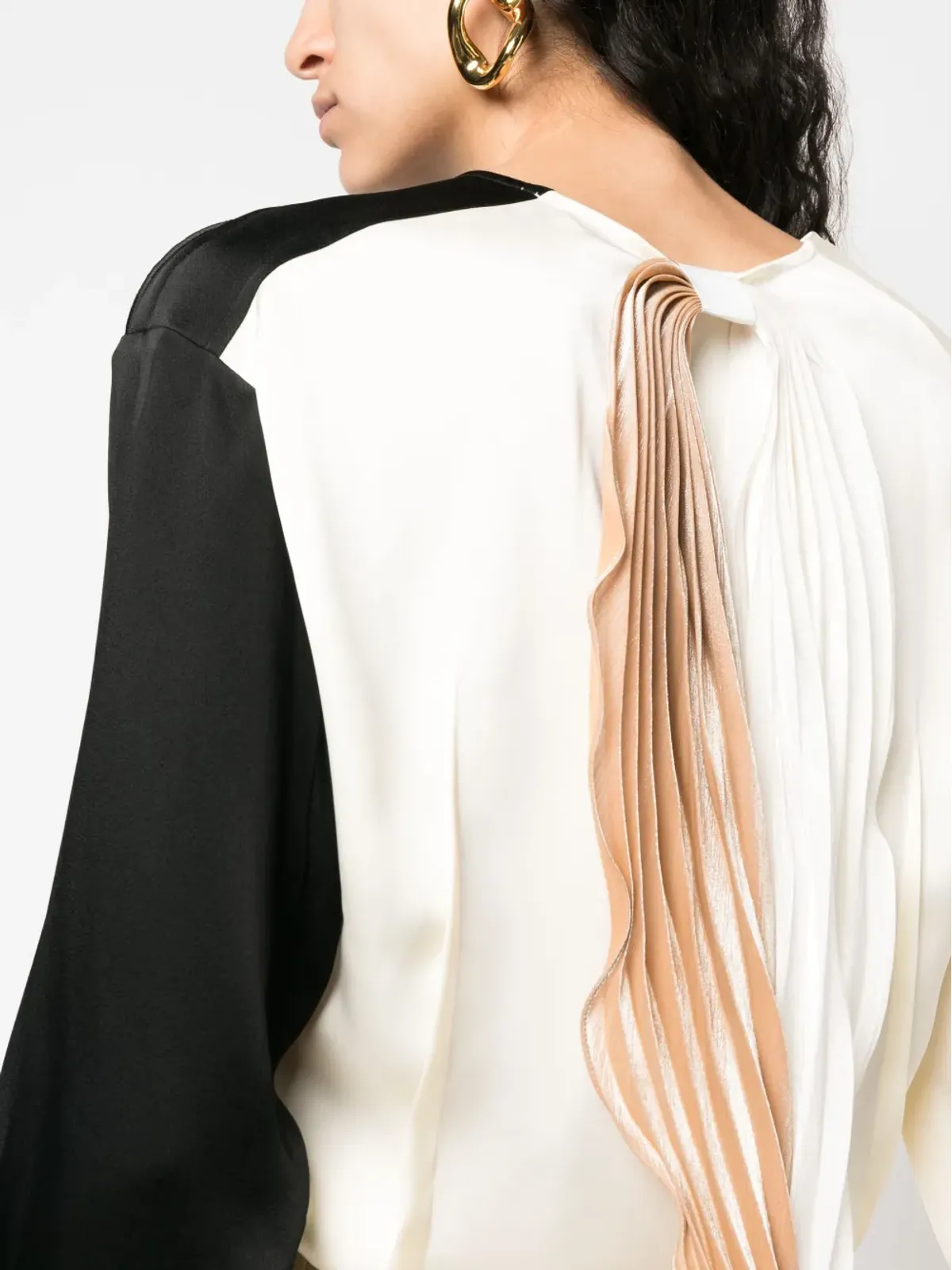 Victoria Beckham カラー ブロック Vネック ブラウス - 画像5