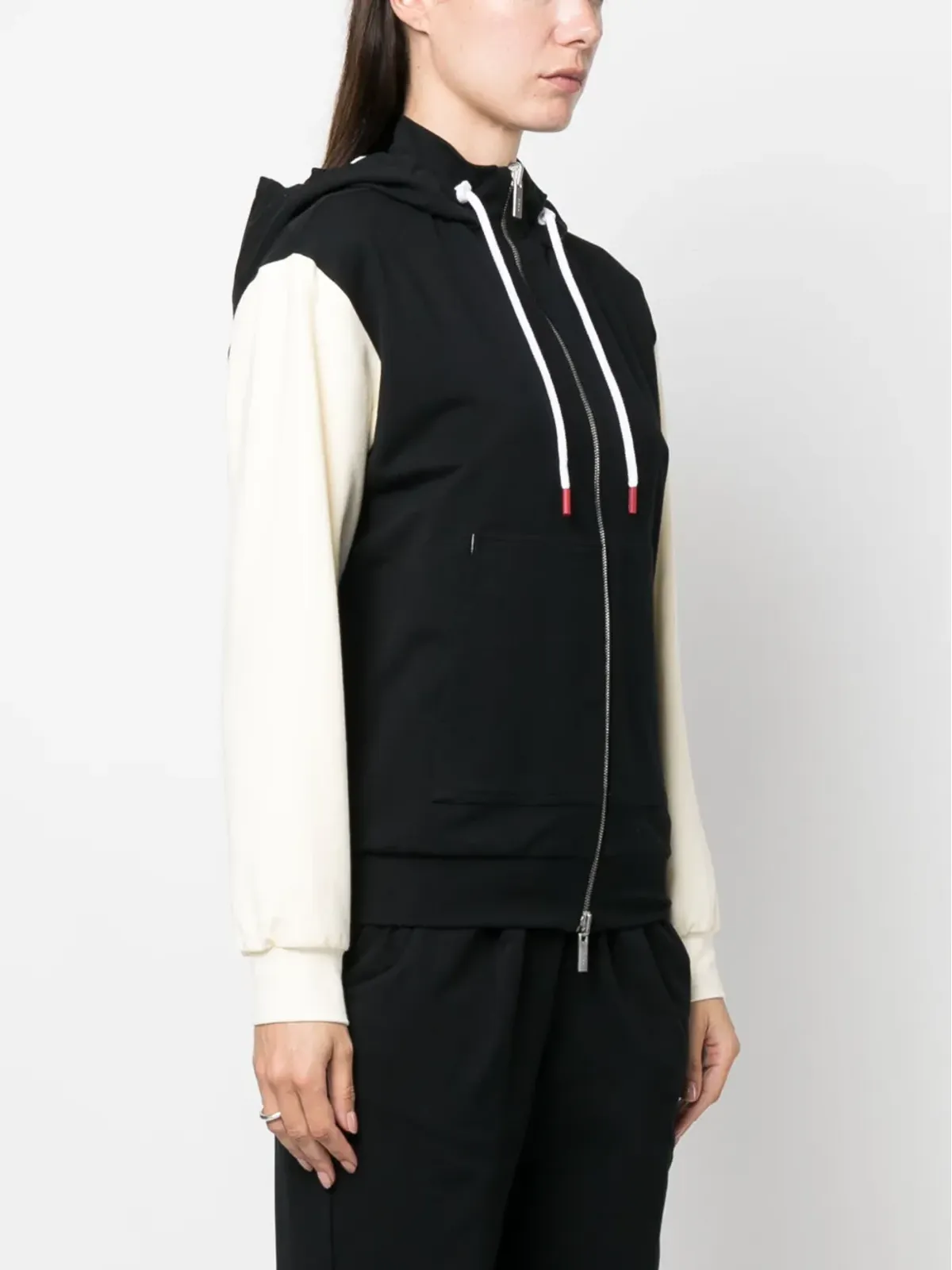 Kiton ドローストリングストレッチコットンフーディ - 画像3