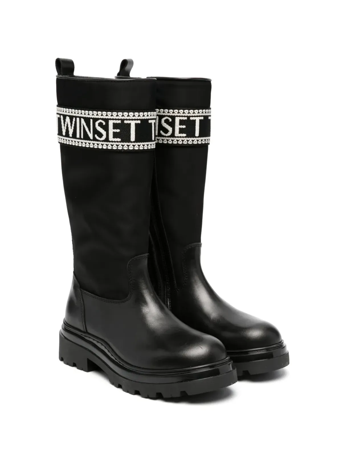 TWINSET Kids ロゴテープ付きニーハイブーツ - 画像1