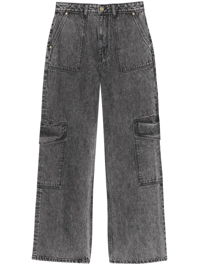 Ganni GANNI ミッドライズ・ワイドレッグジーンズ - グレーの商品画像