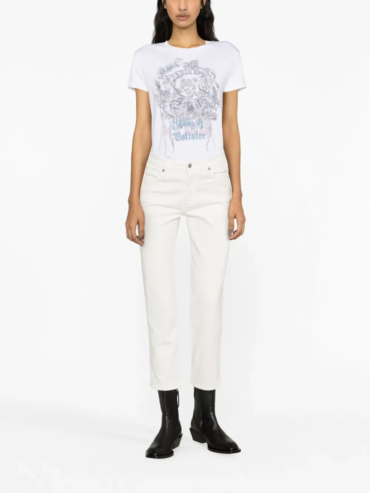Zadig&Voltaire ハイウエスト クロップドジーンズ - 画像2