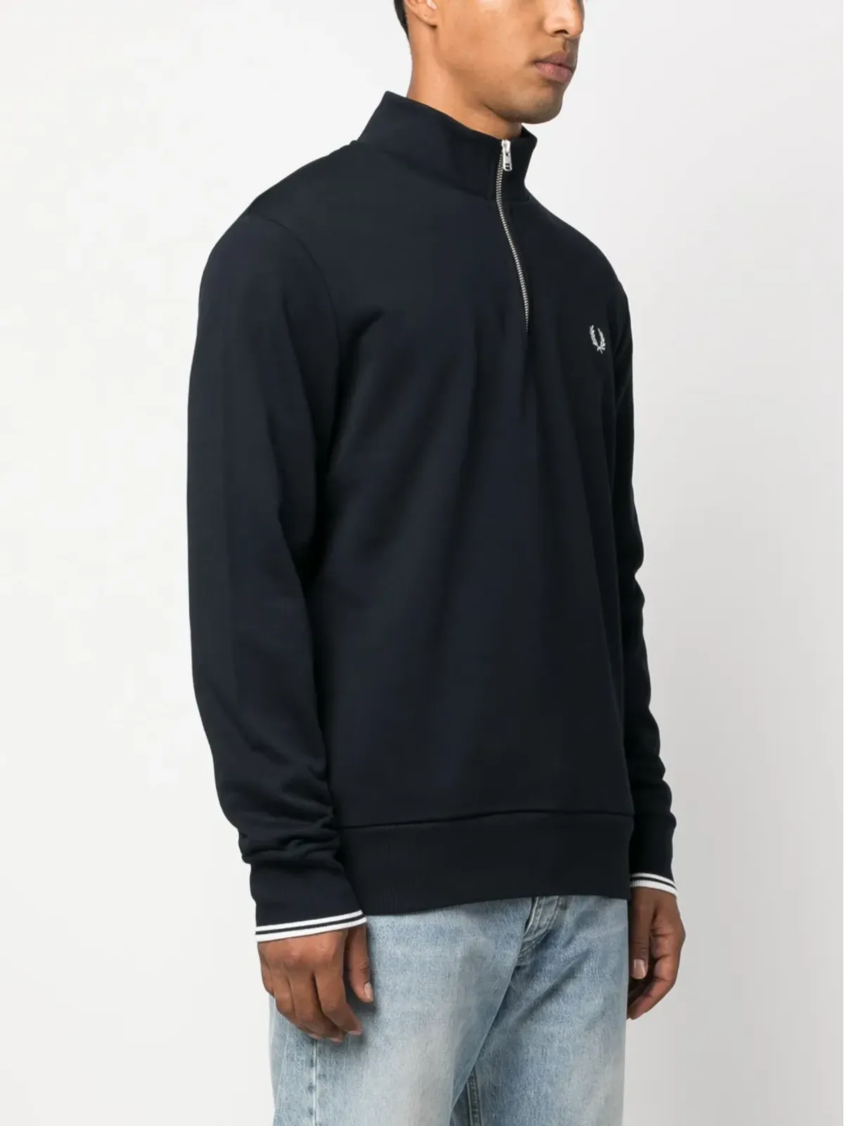 Fred Perry ロゴ刺繍ジップアップスウェットシャツ - 画像3