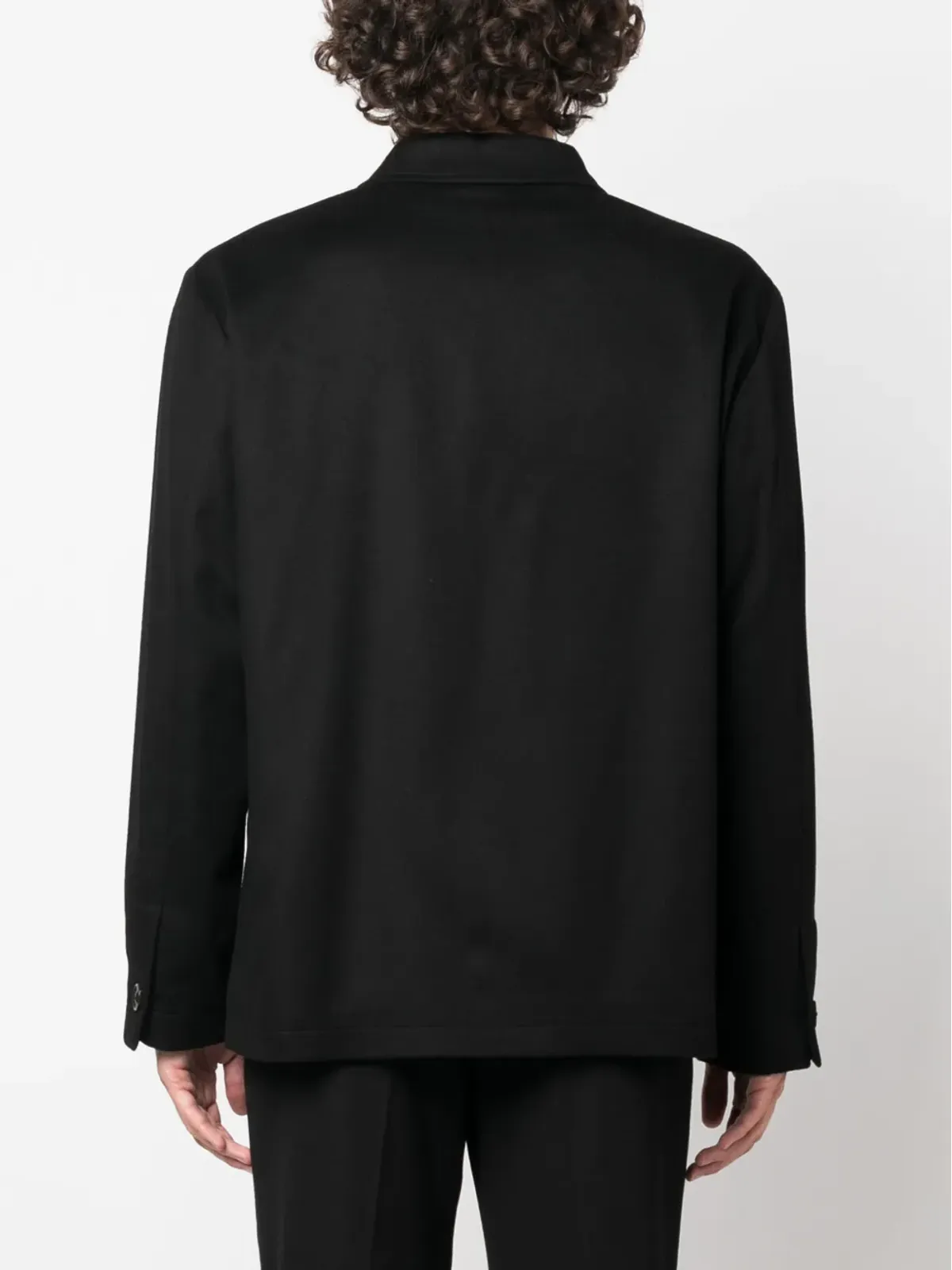 Lardini ボタンアップ ウールブレンド シャツジャケット - 画像4